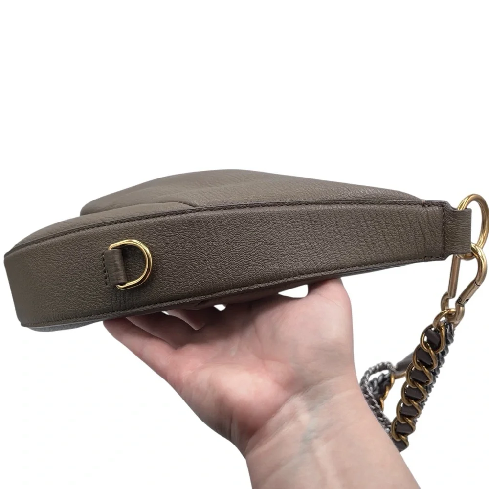 Marc Jacobs The Eclipse Mushroom Grey Pebbled Leather Crossbody Purse - Picture 6 of 11